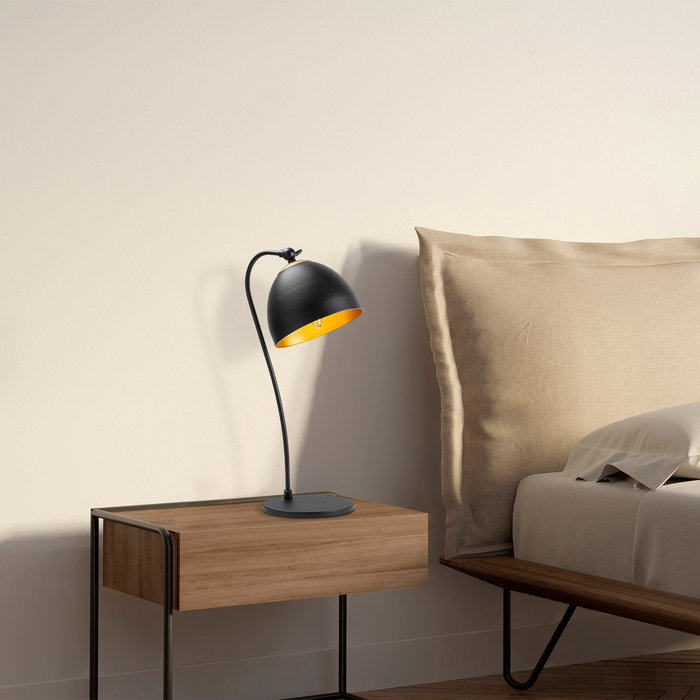 Opviq Lámpara de mesa Negro y Dorado Opviq Lámpara de mesa Negro y Dorado